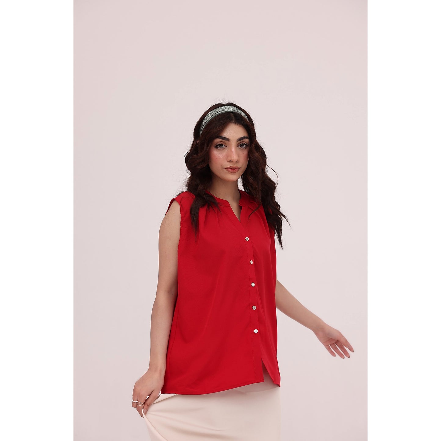 Scarlet Flow Sleeveless Blouse
