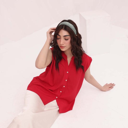 Scarlet Flow Sleeveless Blouse