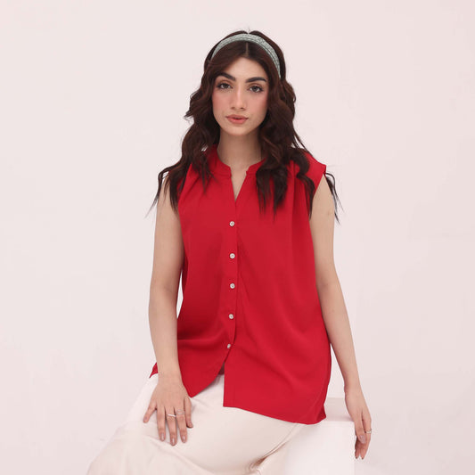 Scarlet Flow Sleeveless Blouse
