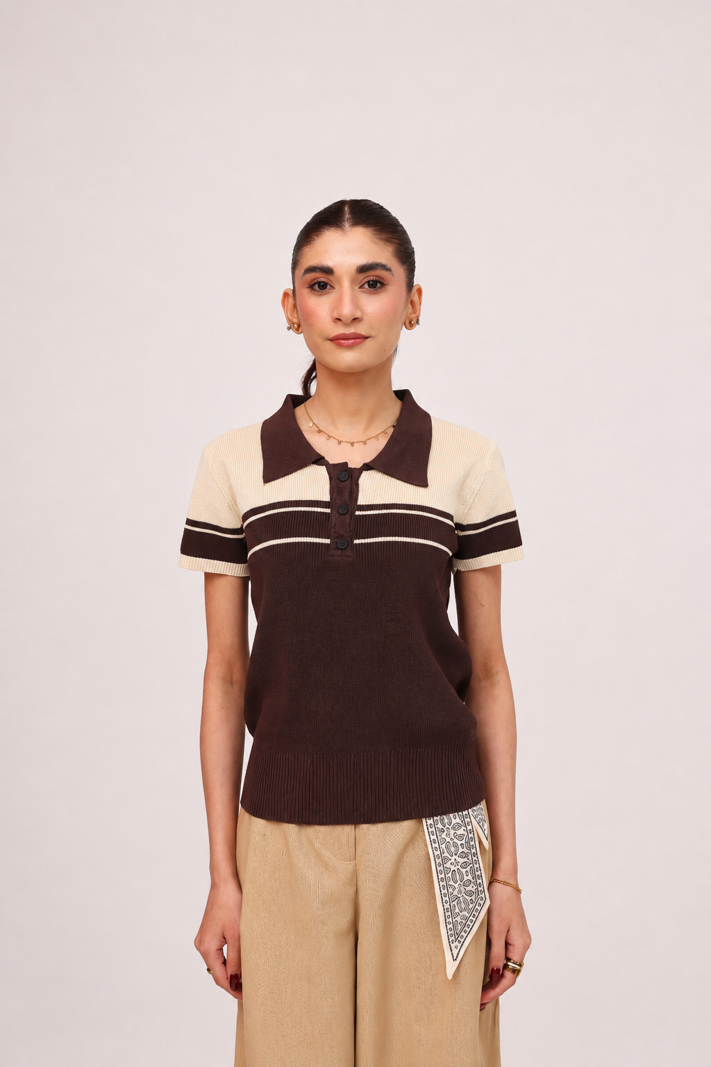 Two-Tone Heritage Polo Knit