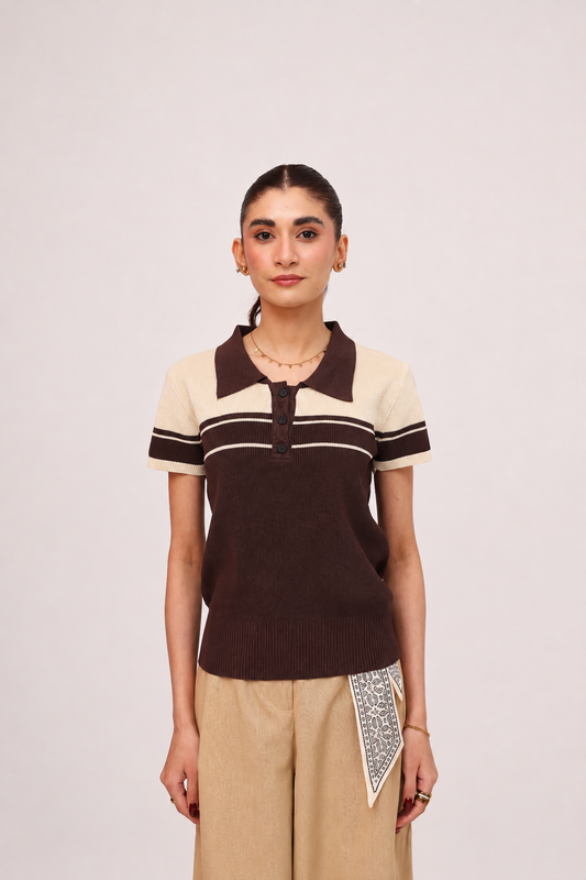 Two-Tone Heritage Polo Knit