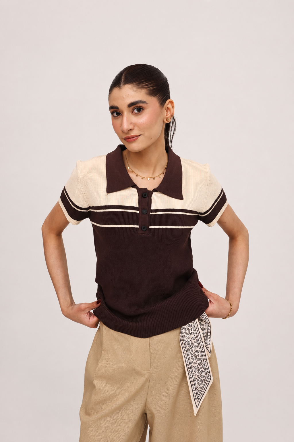 Two-Tone Heritage Polo Knit