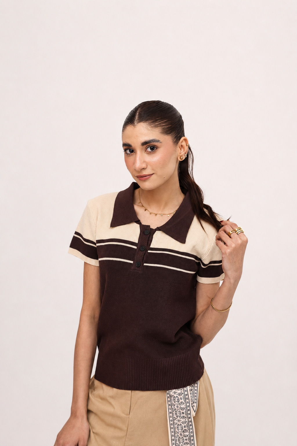 Two-Tone Heritage Polo Knit