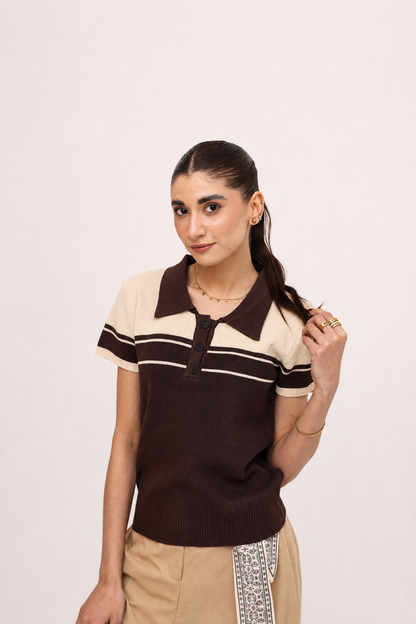 Two-Tone Heritage Polo Knit