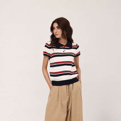 Nautica Stripe Knit Top