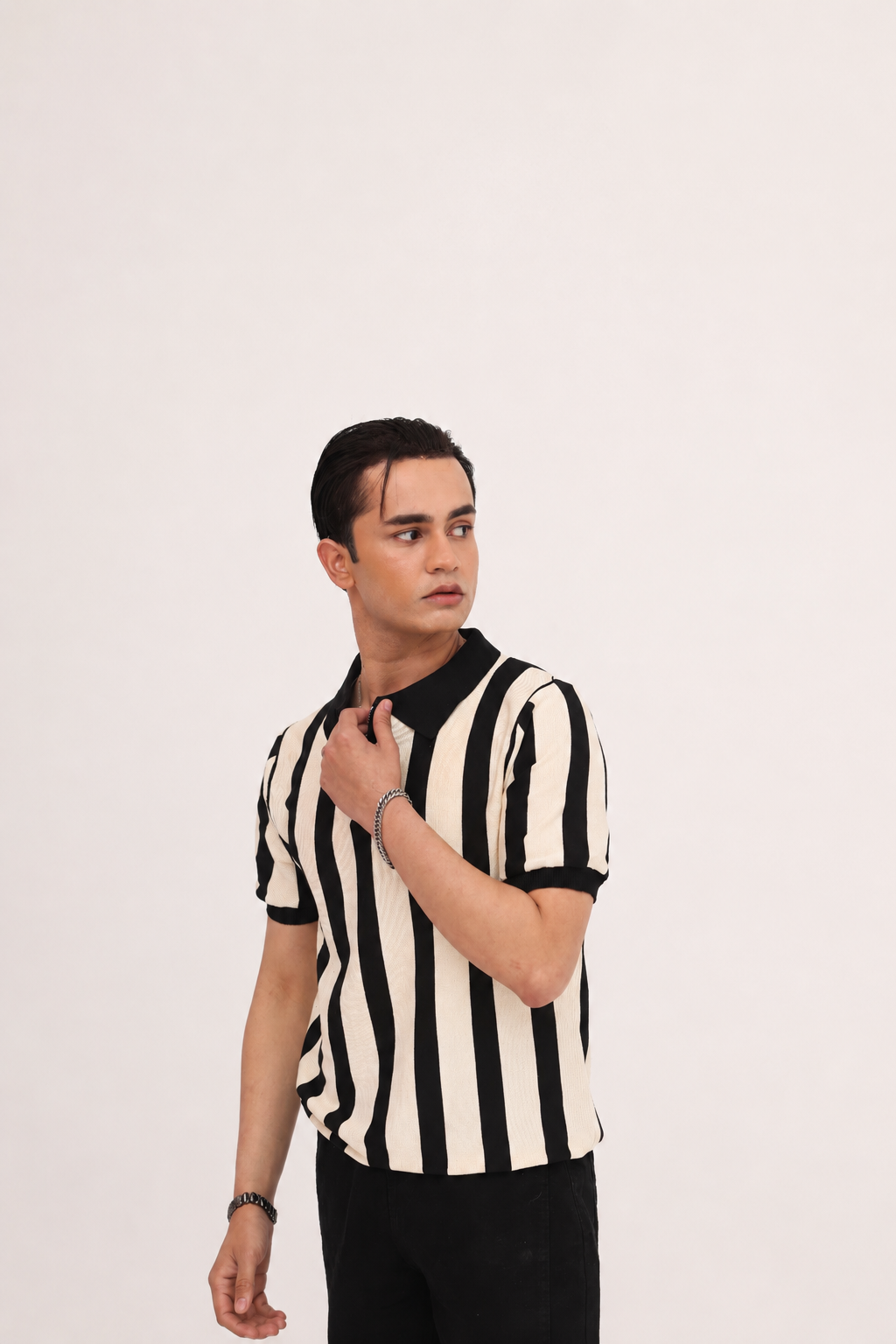 Monaco Stripe Zip Polo