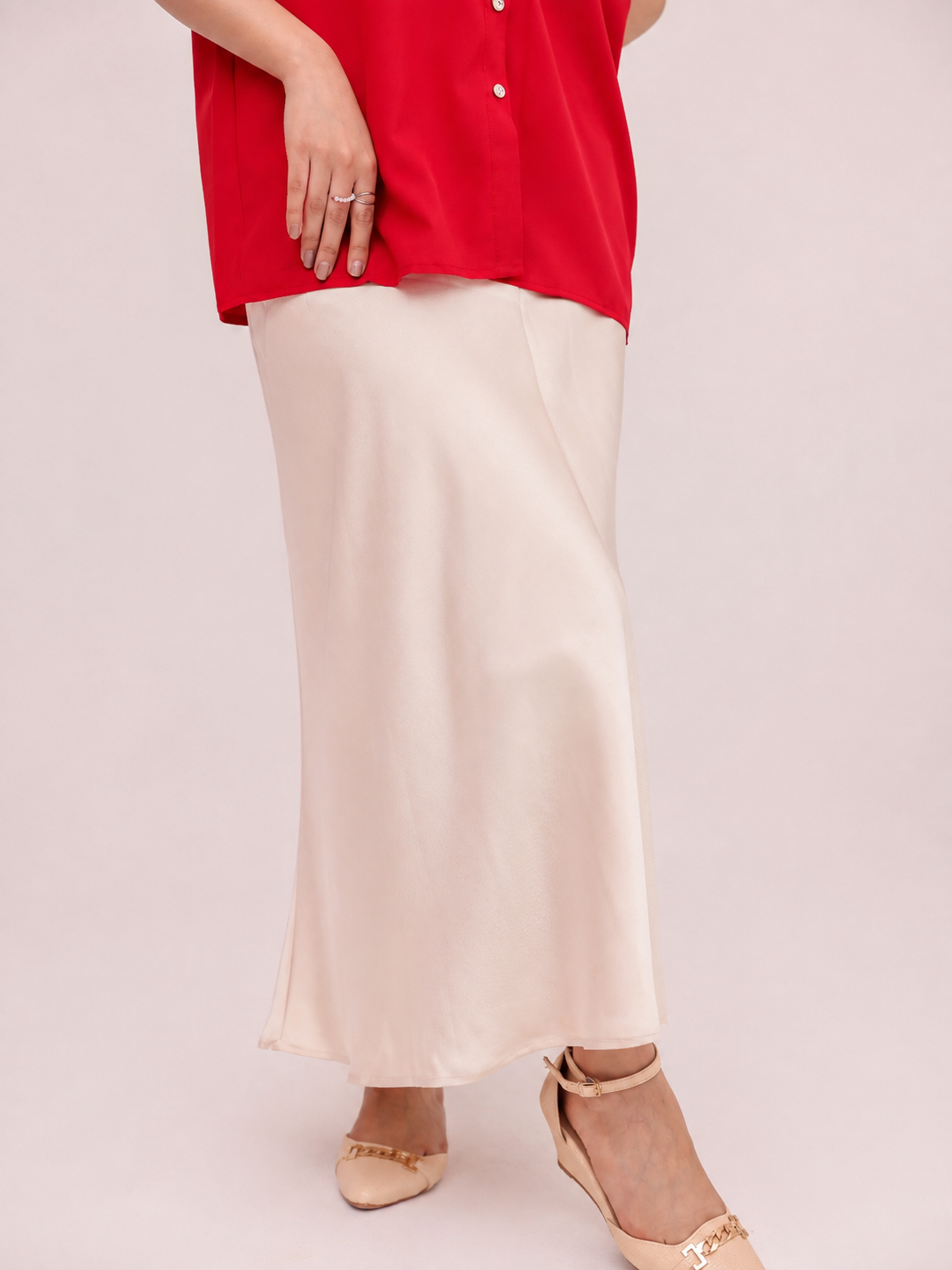 Ivory Silk Flow Skirt