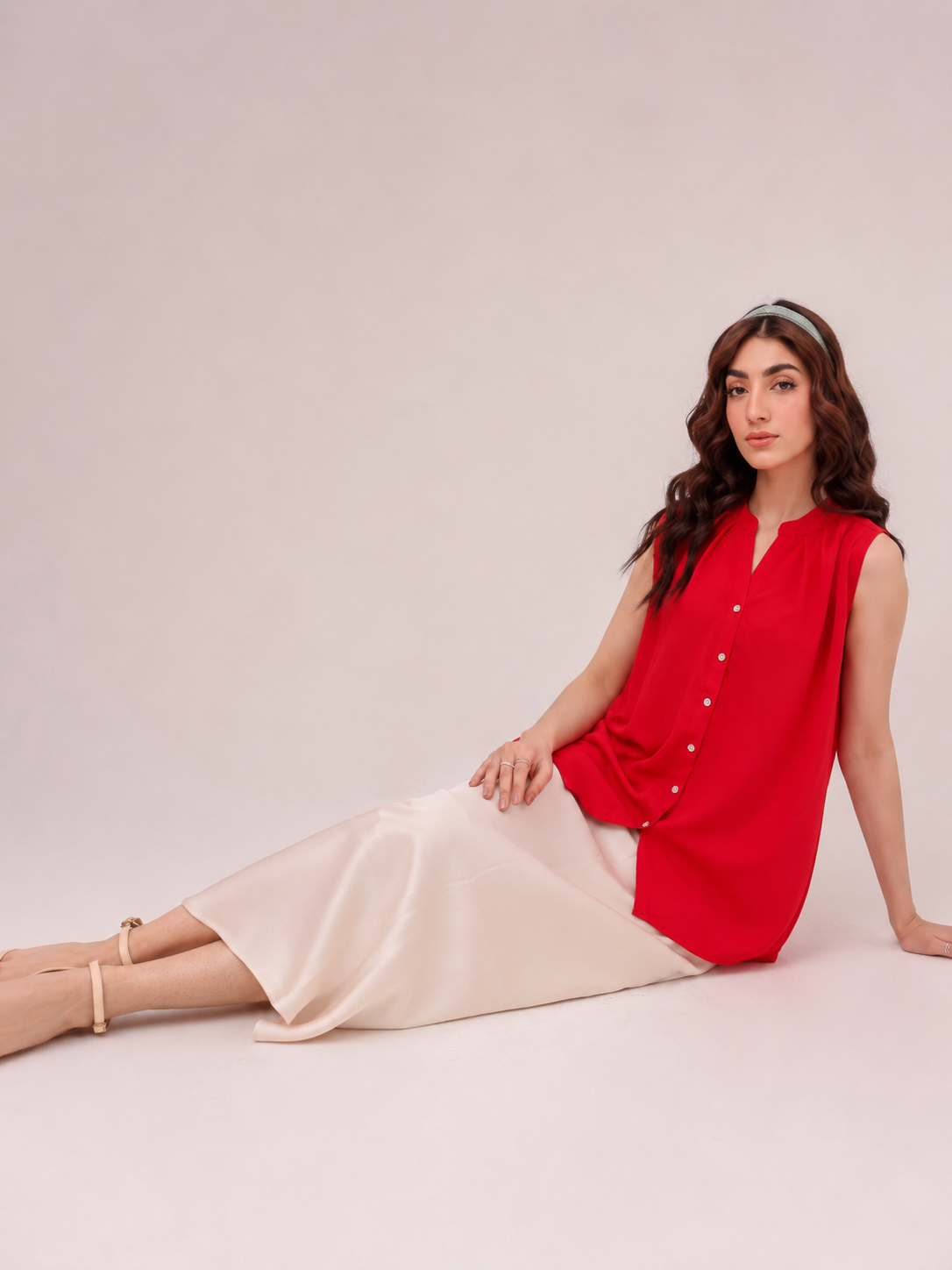 Ivory Silk Flow Skirt