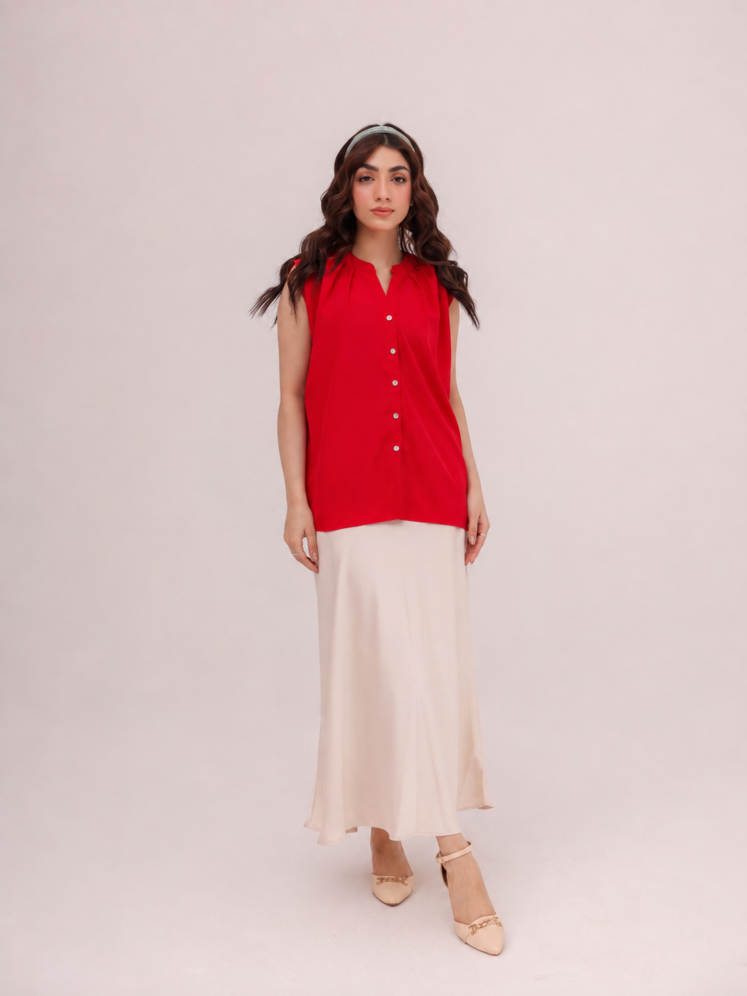 Ivory Silk Flow Skirt