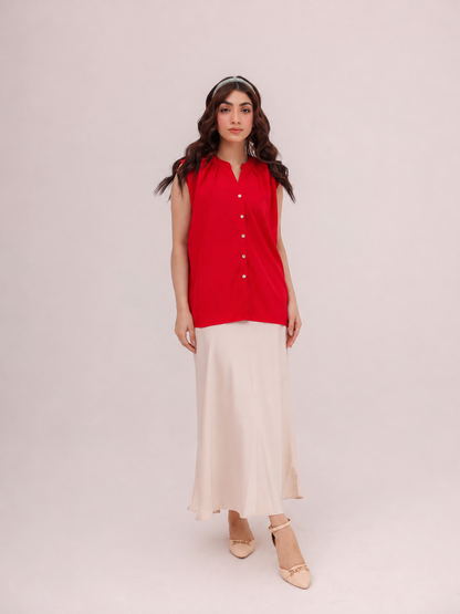 Ivory Silk Flow Skirt