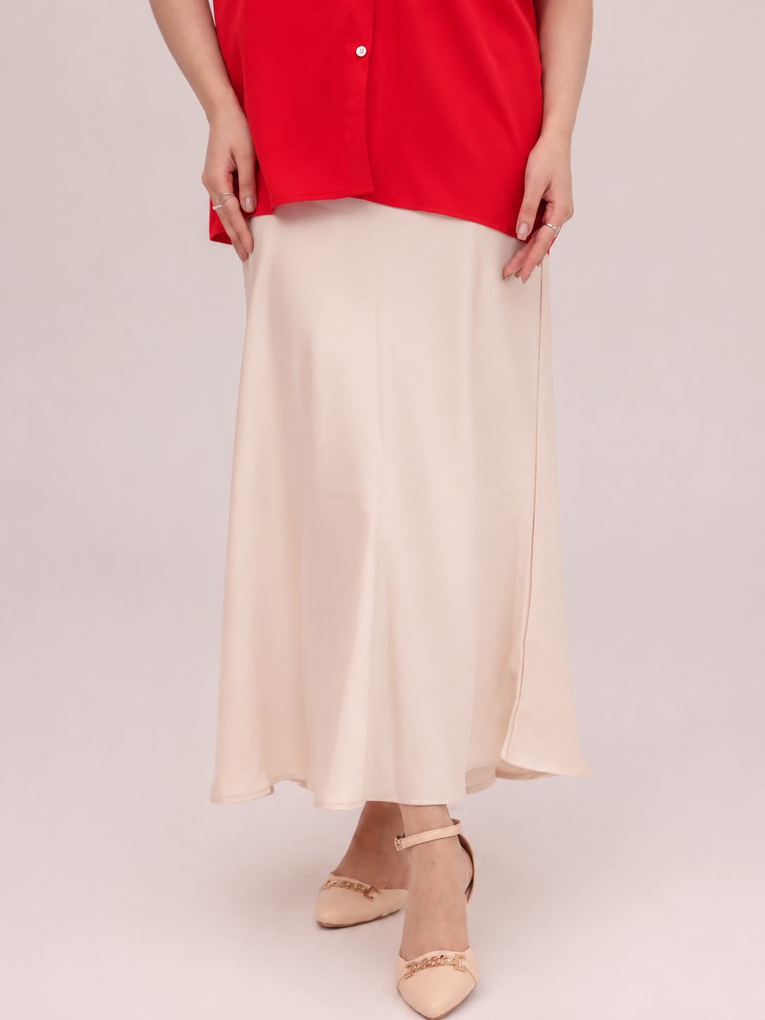 Ivory Silk Flow Skirt