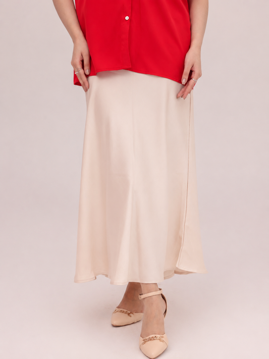 Ivory Silk Flow Skirt