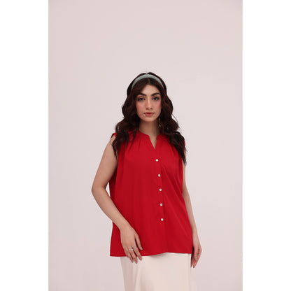 Scarlet Flow Sleeveless Blouse
