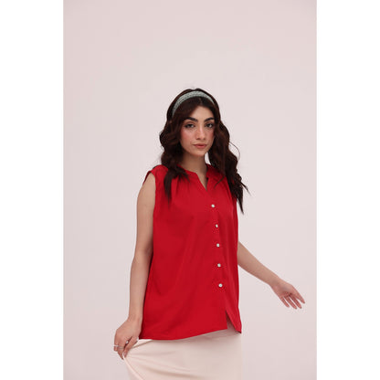 Scarlet Flow Sleeveless Blouse