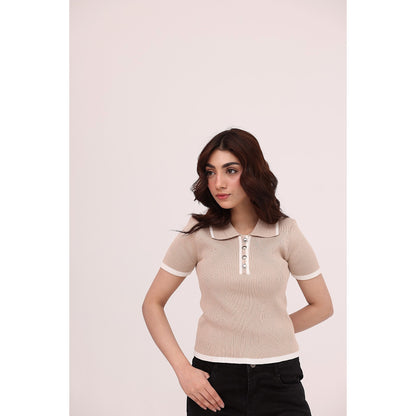 Luna Ribbed Knit Polo