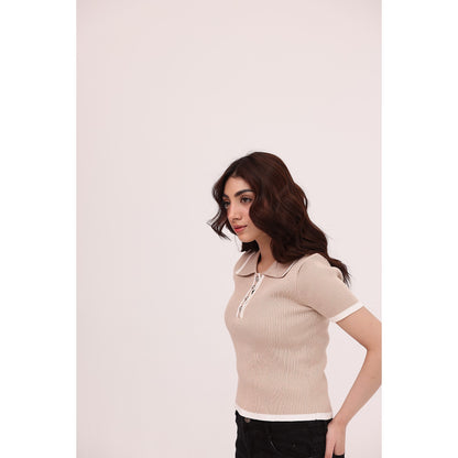 Luna Ribbed Knit Polo