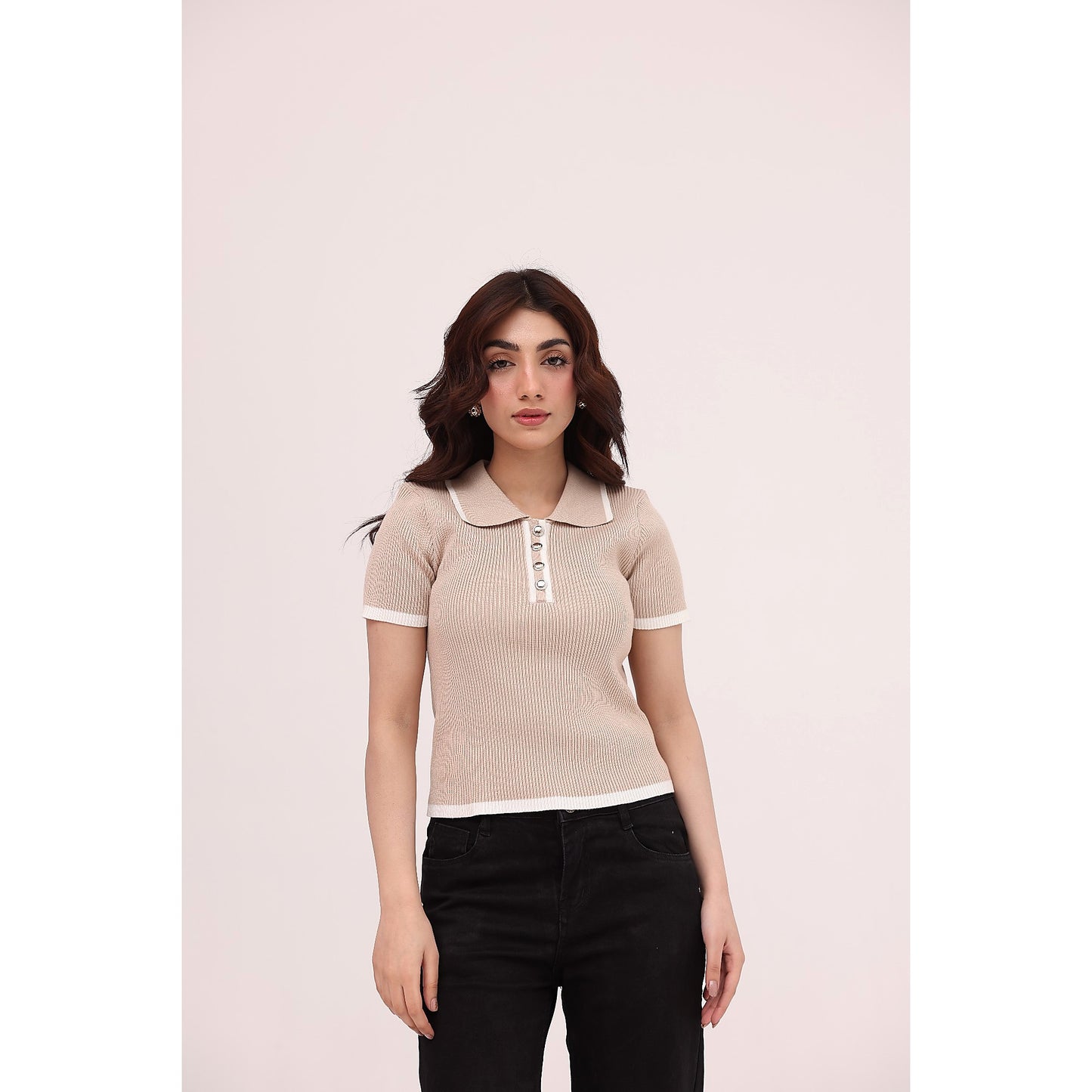 Luna Ribbed Knit Polo