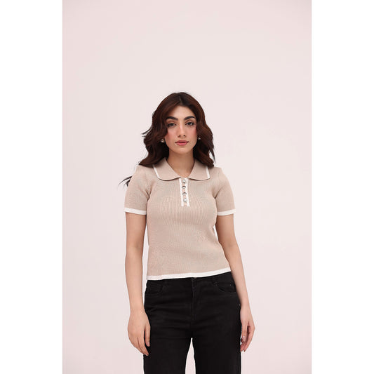 Luna Ribbed Knit Polo