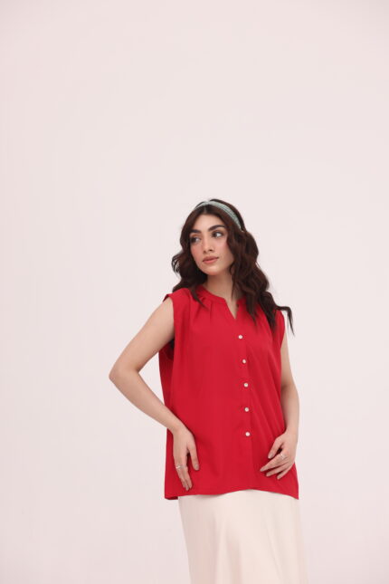 Scarlet Flow Sleeveless Blouse