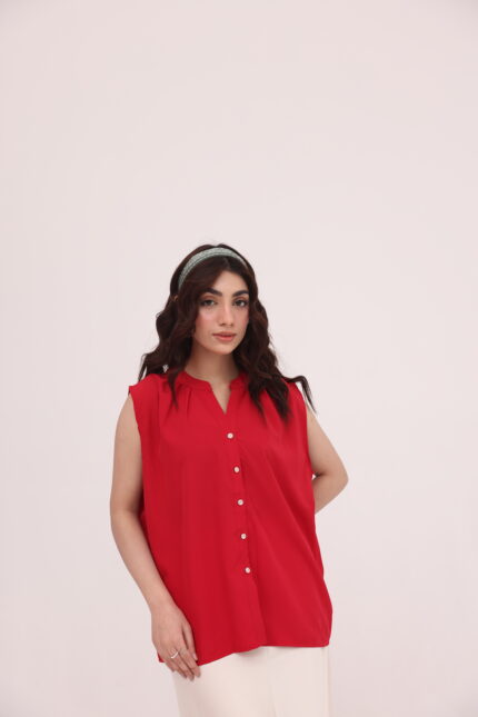 Scarlet Flow Sleeveless Blouse