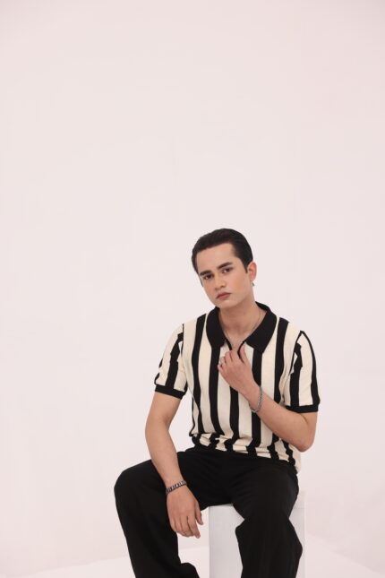 Monaco Stripe Zip Polo