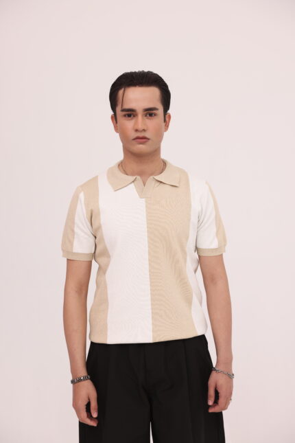 Sandstone Panel Knit Polo