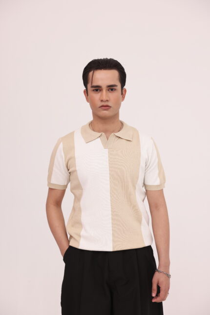 Sandstone Panel Knit Polo