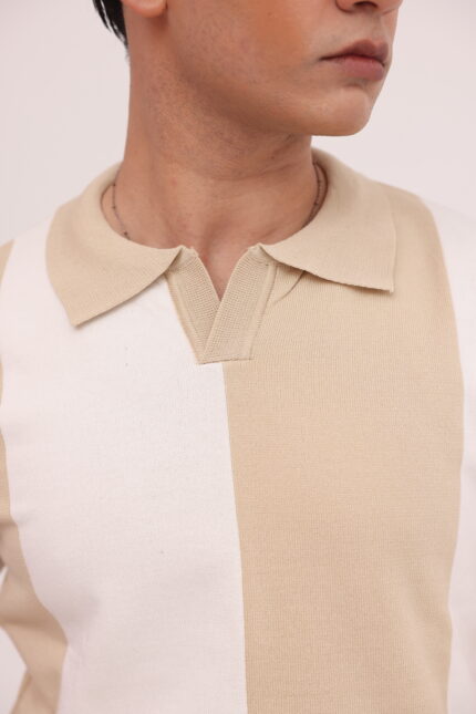 Sandstone Panel Knit Polo