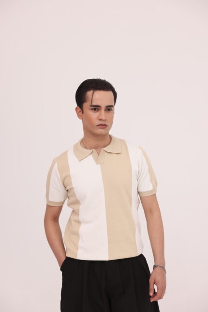 Sandstone Panel Knit Polo