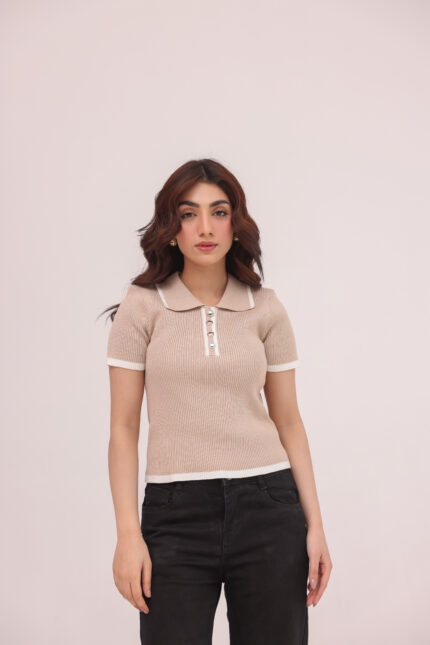 Orre Luna Ribbed Knit Polo