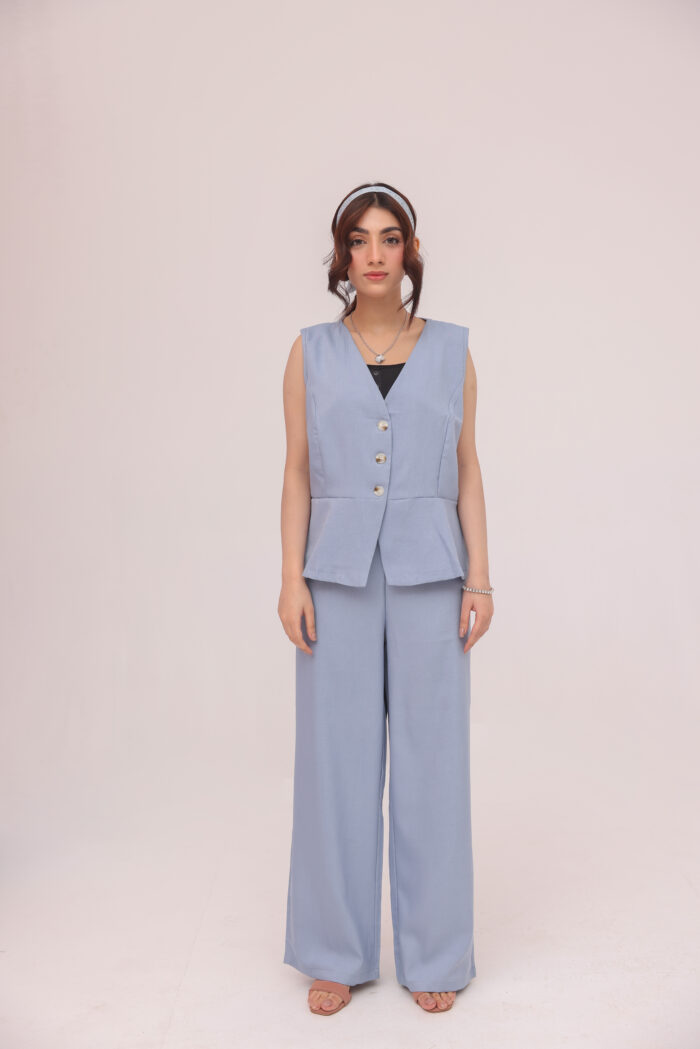 Powder Blue Tailored Vest Co-ord