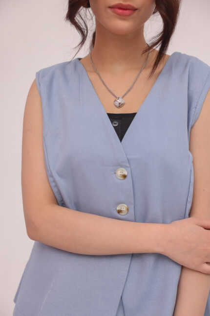 Powder Blue Tailored Vest Co-ord
