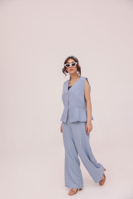 Powder Blue Tailored Vest Co-ord