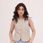 Sandstone Structured Button Vest