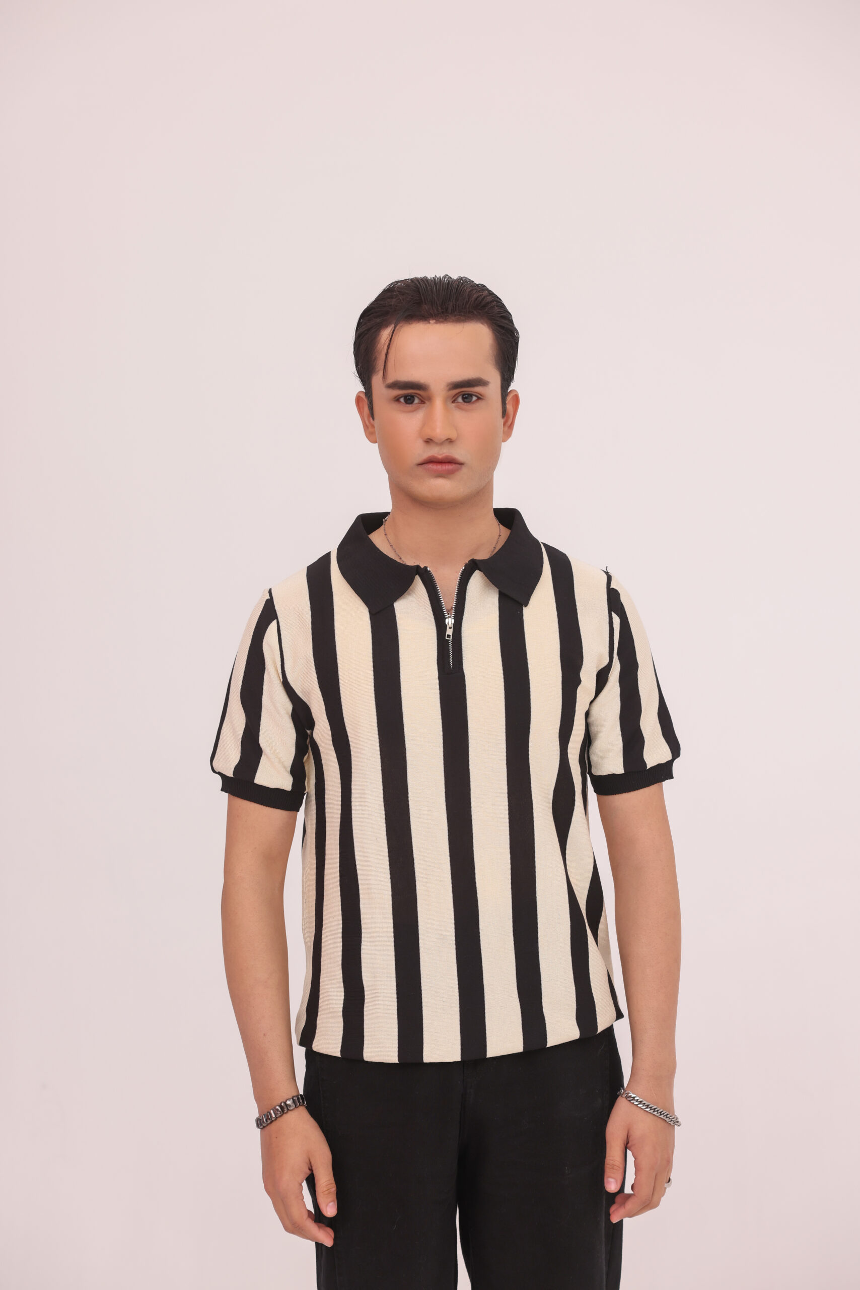 011A6759 Orre Monaco Stripe Zip Polo - Image 1