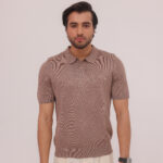 Orre Mocha Ribbed Knit Polo