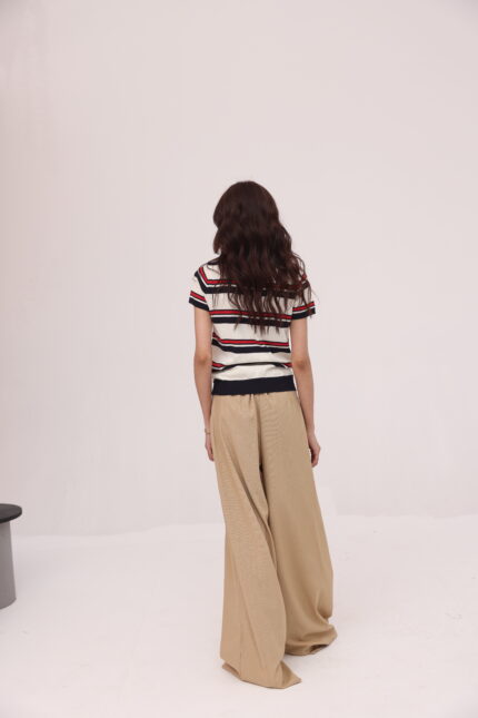 Camel Tailored Wide-Leg Pants