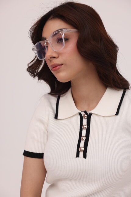 Luna Ribbed Knit Polo